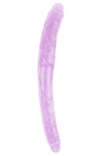 Hi-Rubber �effaf Jel �ift Tarafl� Dildo - 45cm Mor